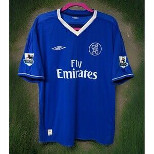Vtg Umbro Chelsea 2003-05 Lampard #8 Home Soccer Jersey Authentic Blue Men L EUC